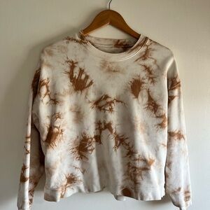 Madewell Brown and Cream Tie-Dye Sweatshirt